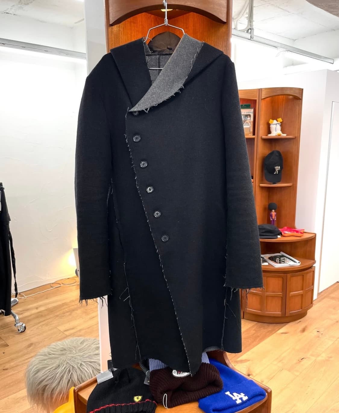 NOID 노아이디 로우엣지 커팅 울 후드 코트 상품이미지4