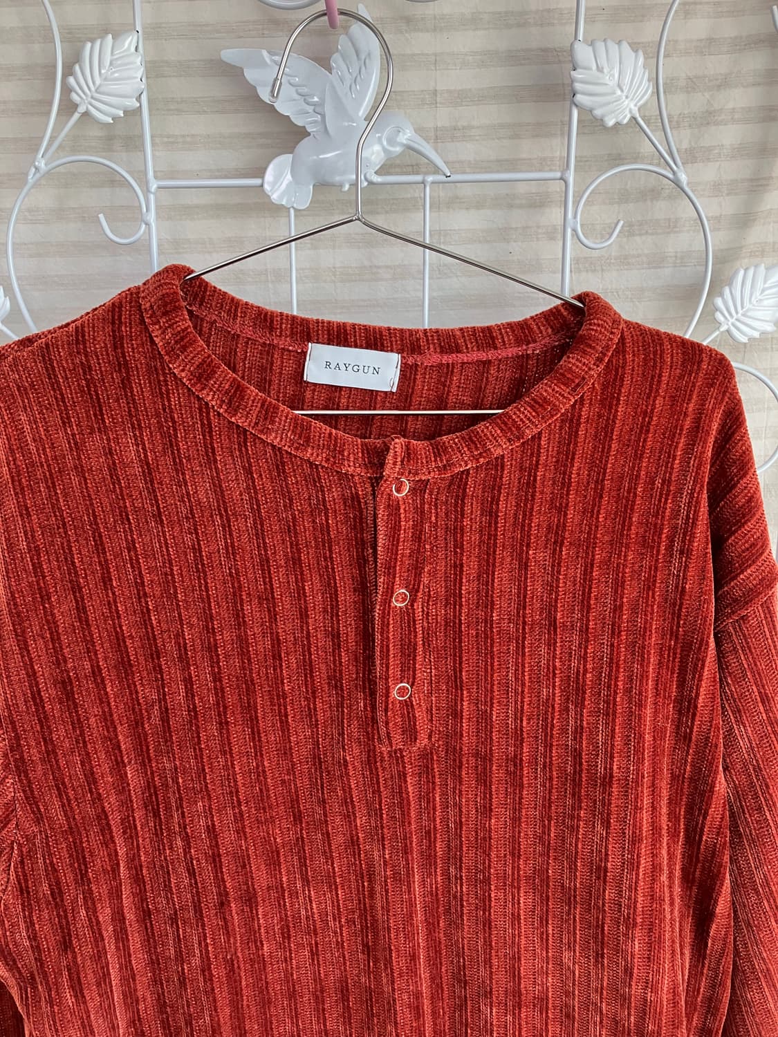 빈티지 벨벳 오렌지 트임 니트 y2k 스트릿 갸루 펑키 일본빈티지539  상품이미지4