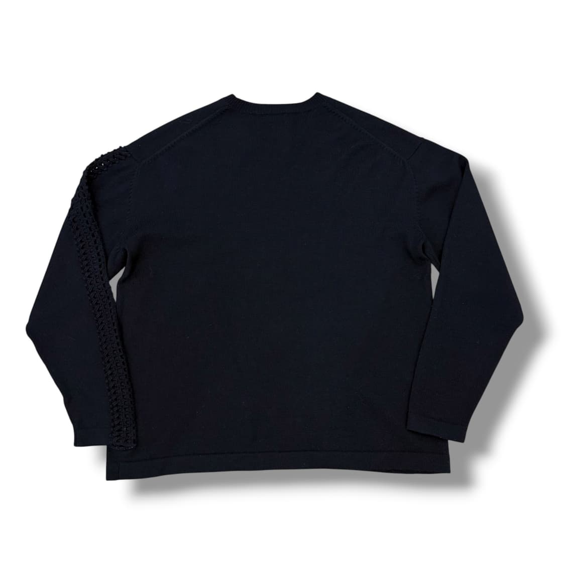 요지야마모토 소매 디테일 딥네이비 울 니트 상품이미지2