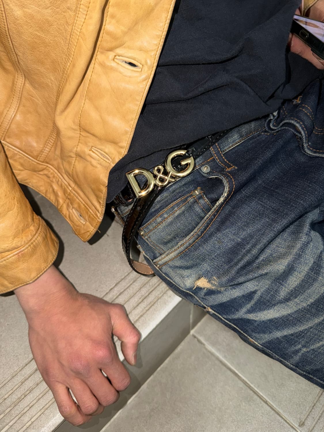 돌체앤가바나 페이던트 레더 벨트 상품이미지1