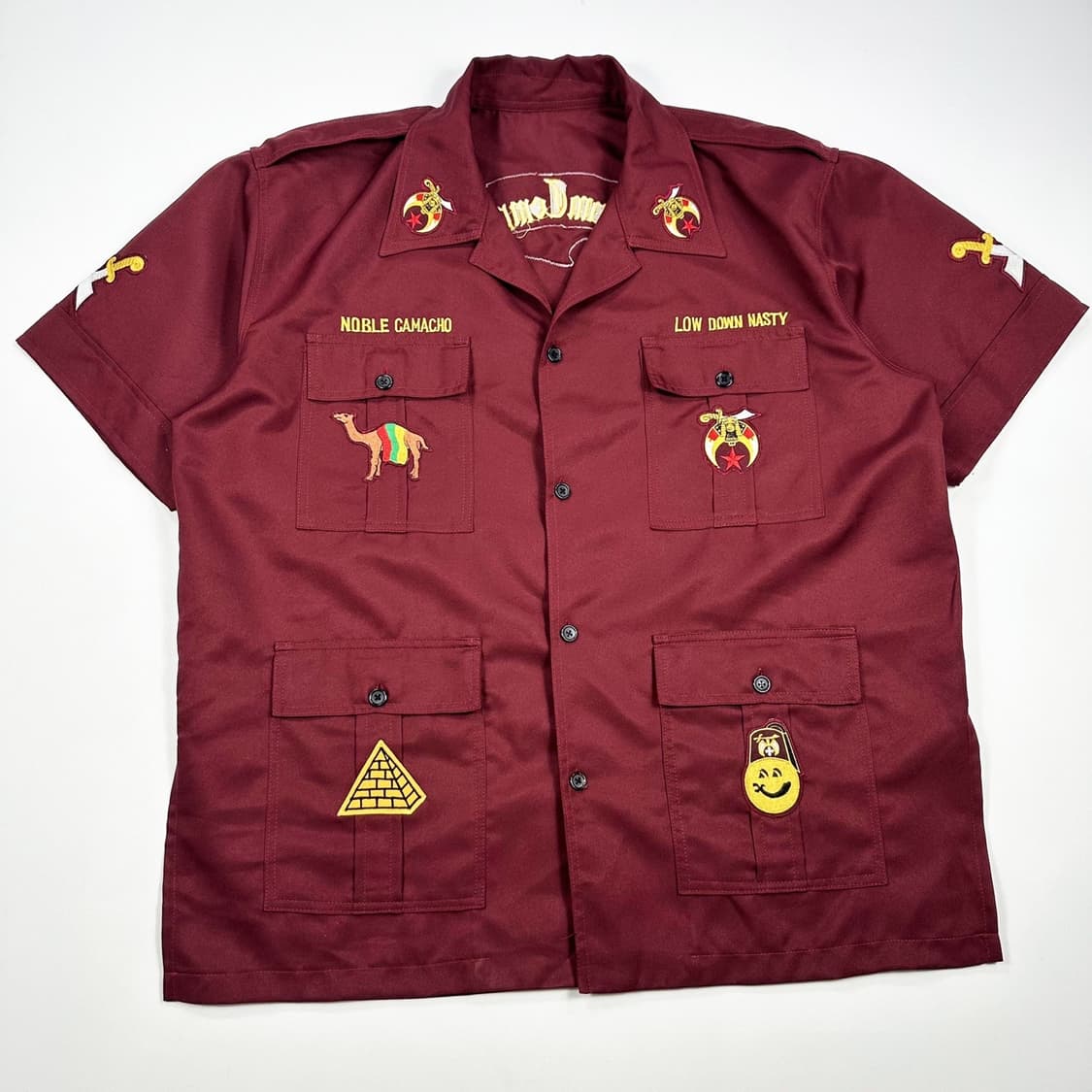 VTG 빈티지 이집트 버건디 박시 반팔 셔츠 (XXXL) 상품이미지2