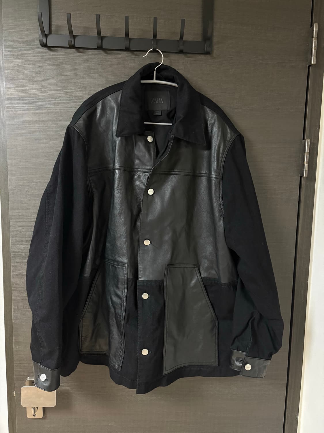 ZARA - 레더 데님 믹스 자켓 상품이미지5