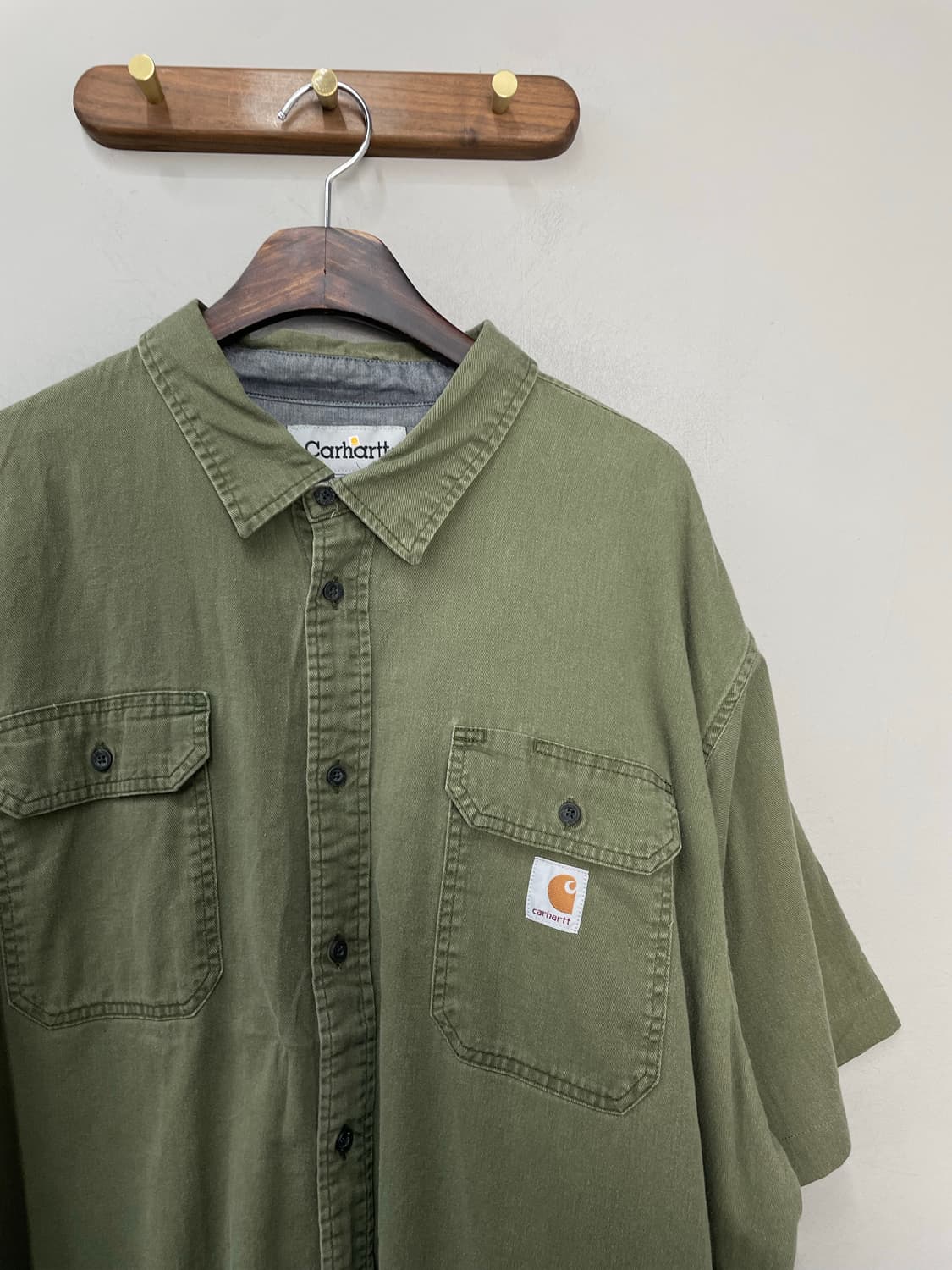 칼하트 그린 투포켓 반팔 셔츠 H2455 상품이미지3