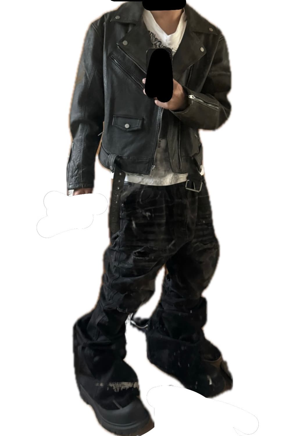 빈티지 라이더 자켓 (착샷) 상품이미지2