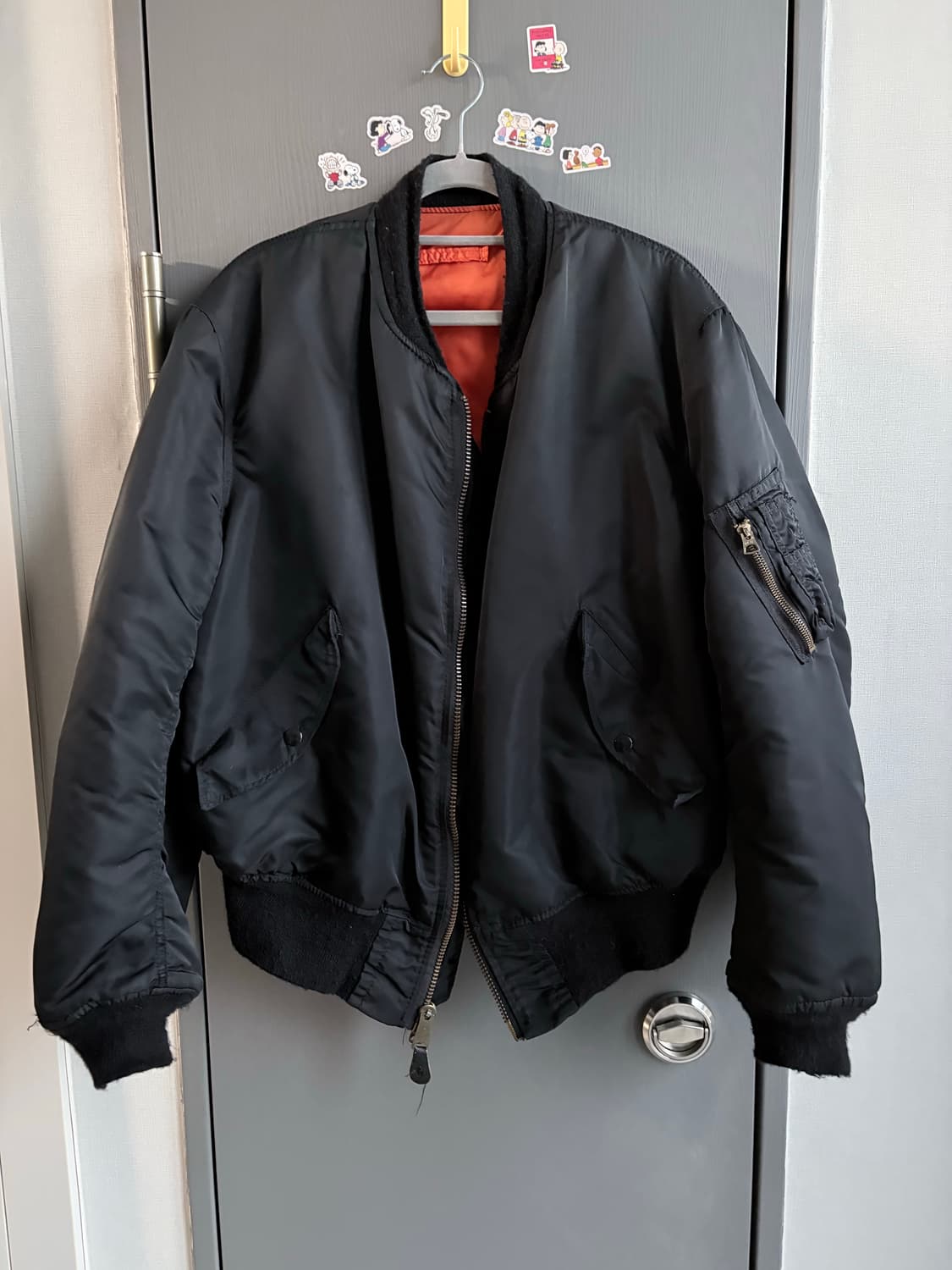 (XL) 알파 인더스트리 USA 빈티지 MA-1 블랙 상품이미지2