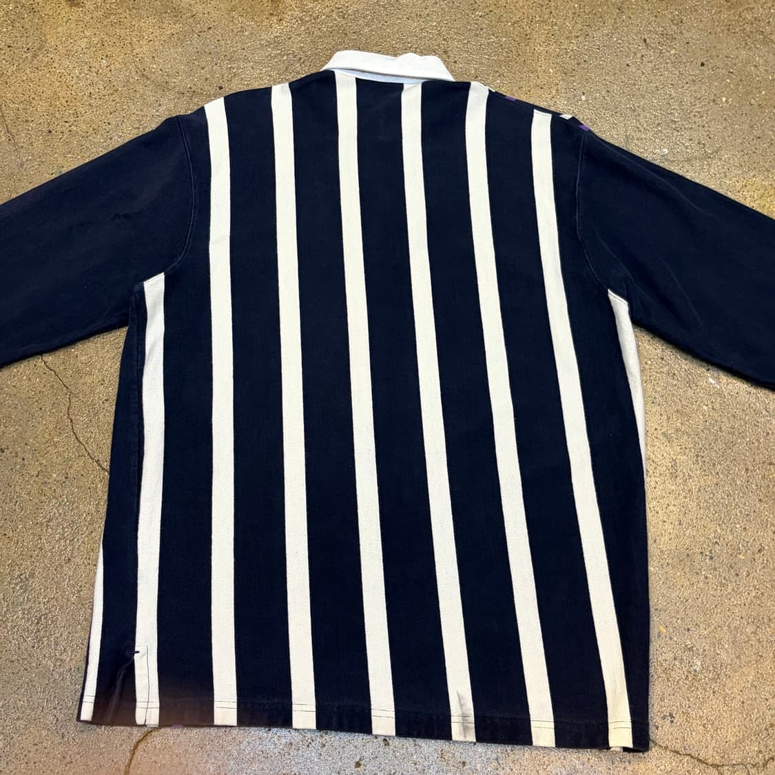 레어 90s 미국 빈티지 폴로랄프로렌 스트라이프 럭비티 카라티  상품이미지6
