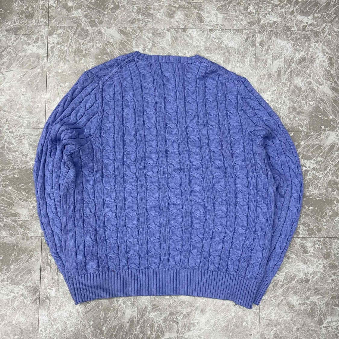*최신형 폴로 랄프로렌 큐알택 퍼플 코튼 케이블 맨즈라인 크루넥 니트(L 상품이미지3