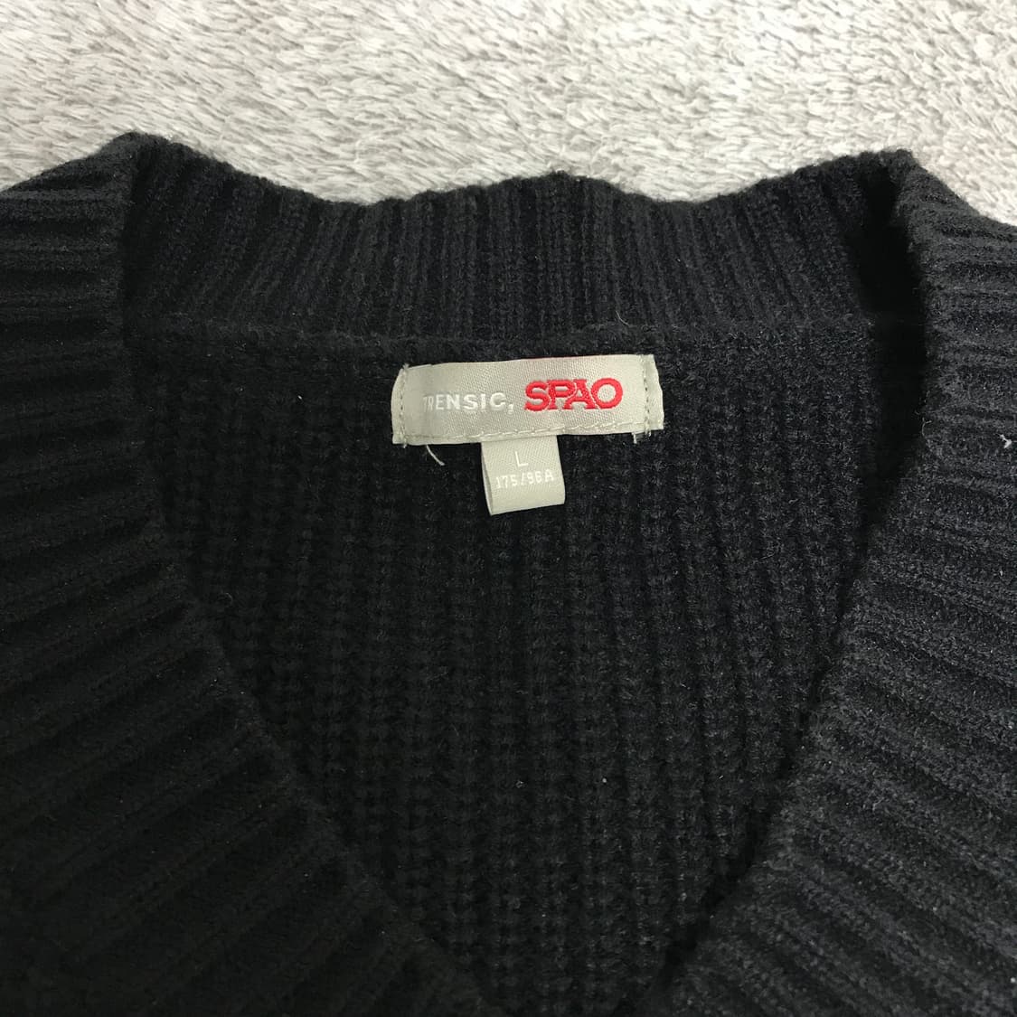 SPAO 스파오 오버핏 니트 조끼 L사이즈 블랙 상품이미지3