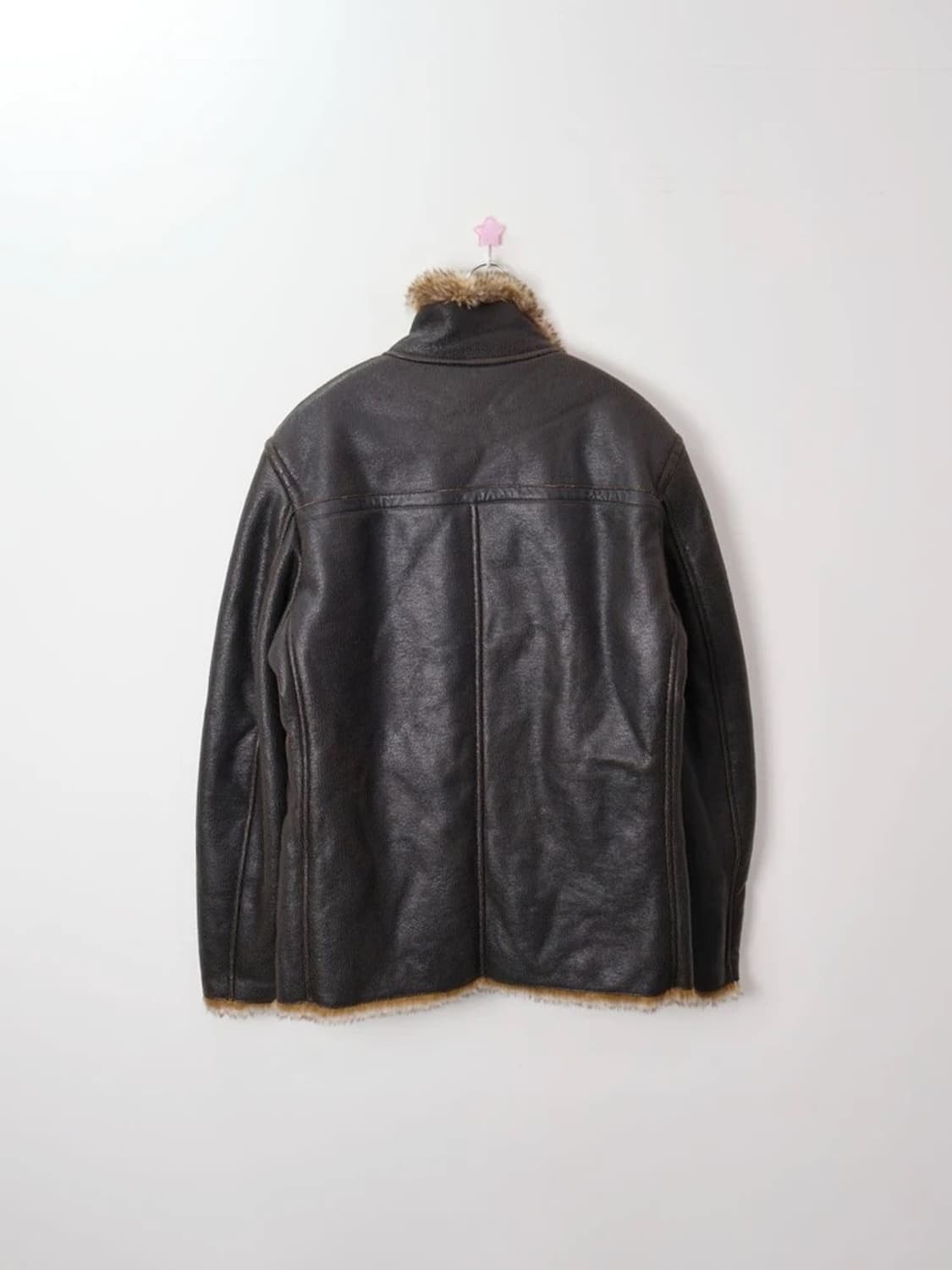 MEN’S BIGI Faux Leather Fur Collar Jacke 상품이미지3