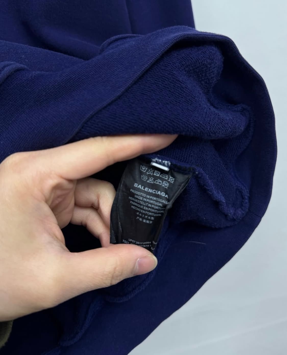 발렌시아가 미니로고 베이직 후드 네이비 상품이미지3