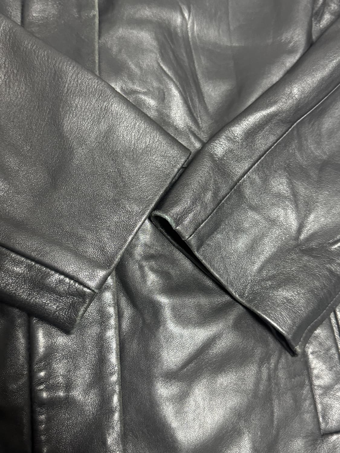 [M] 00'S OLD GAP 올드갭 레더 코트 블랙 상품이미지3