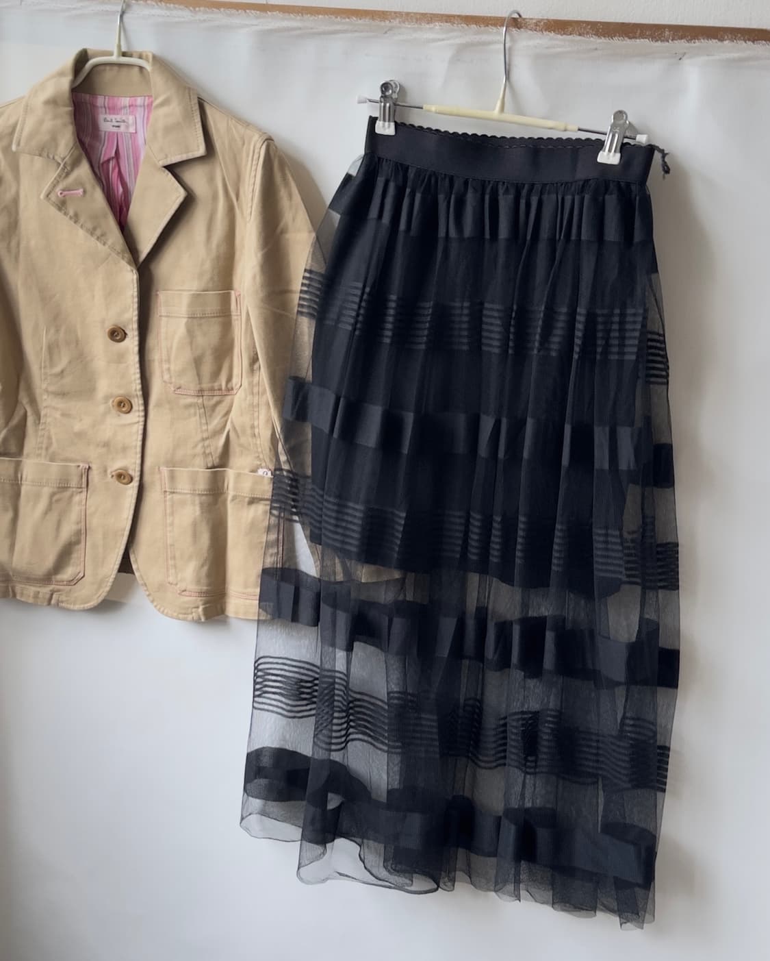 [vtg] chiffon layerd check skirt   상품이미지1
