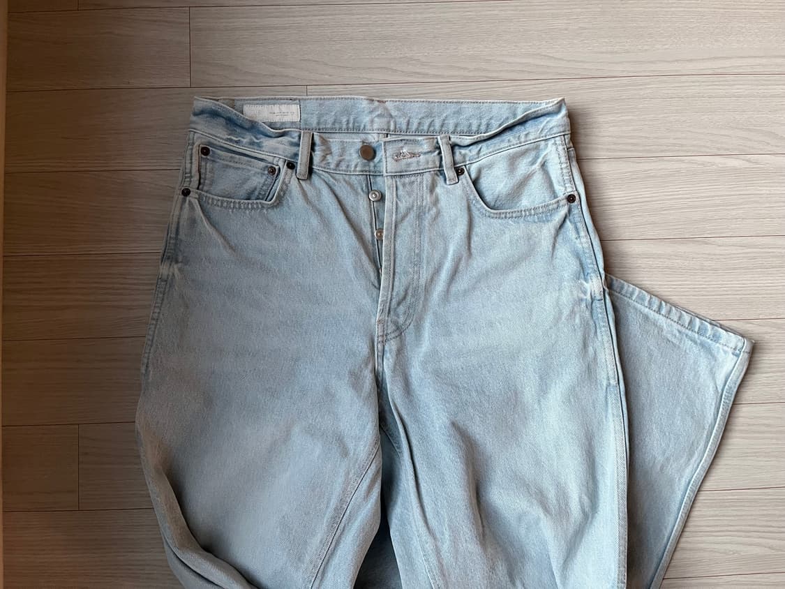 라이트블루 빈티지 워시드 데님팬츠 상품이미지2