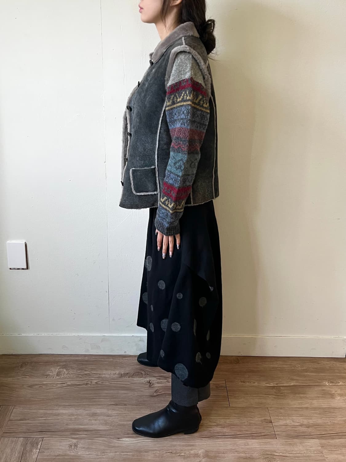 ville d’azur 스웨이드 퍼 베스트 상품이미지9