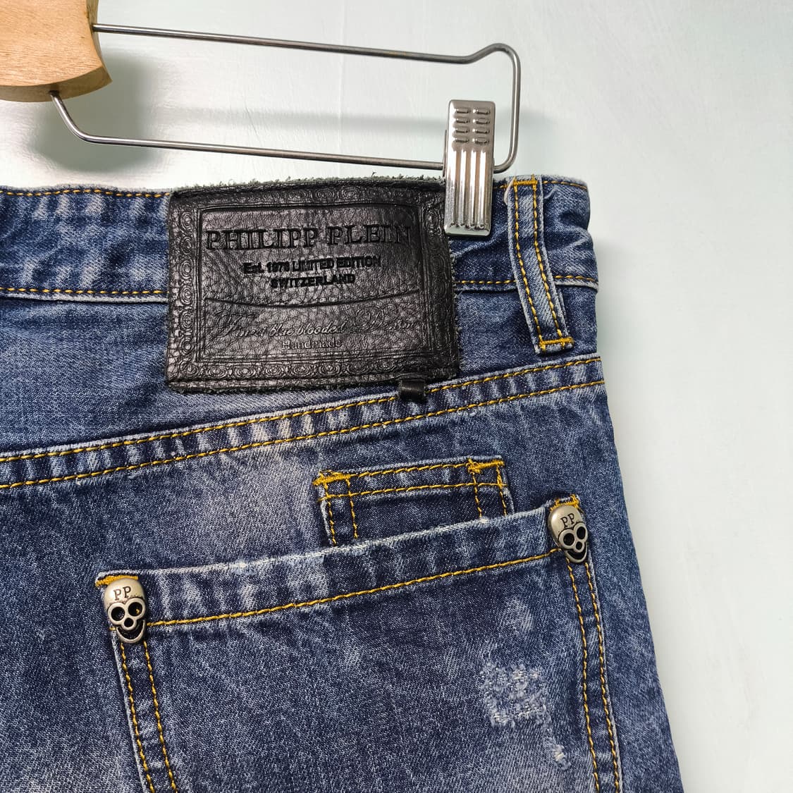 [34] Philipp Plein 디스트로이드 스트레이트 데님 진 상품이미지8