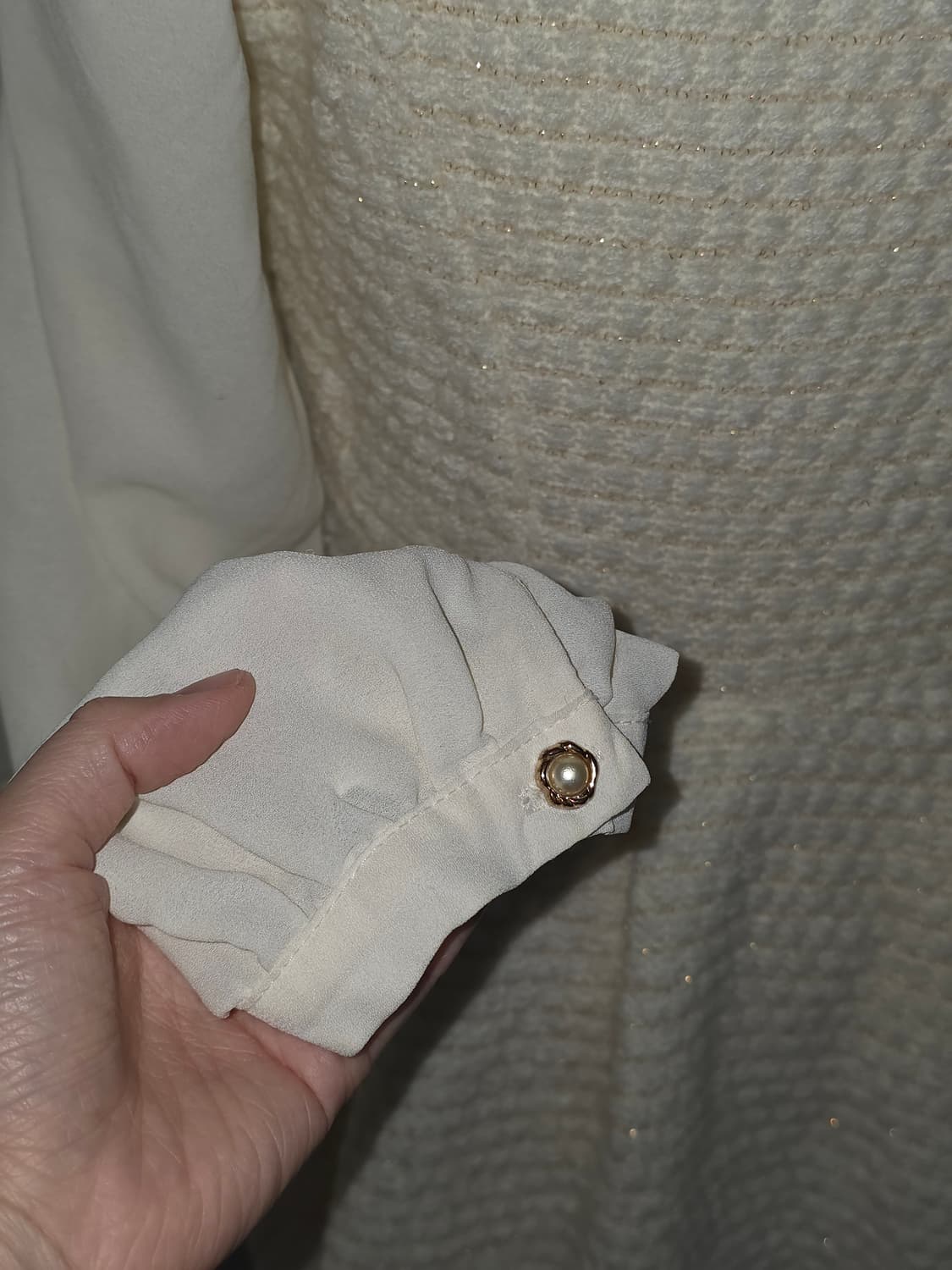 ingni 일본빈티지)히메라떼갸루 진주 트위드 쉬폰 로맨틱 원피스 상품이미지6