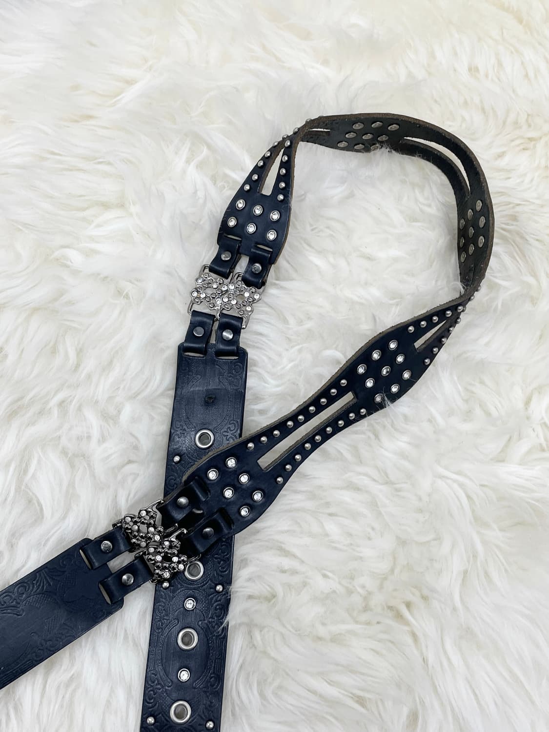 리얼레더 절개 펀칭 디테일 버클 벨트 상품이미지3