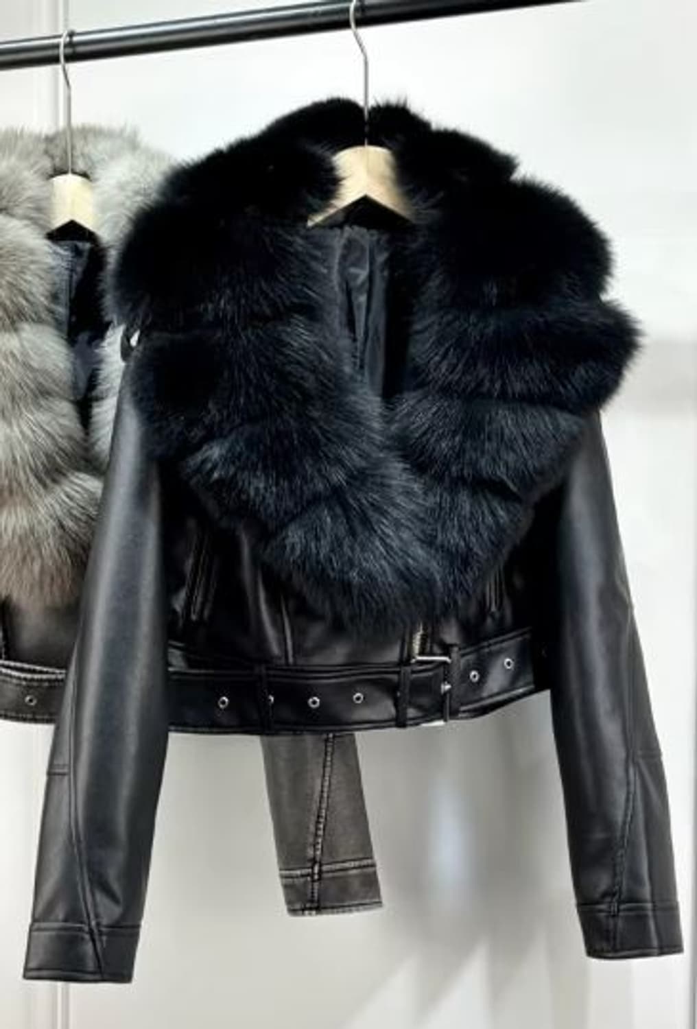 리얼 폭스퍼카라 가죽 라이더 자켓 (새상품) 상품이미지2