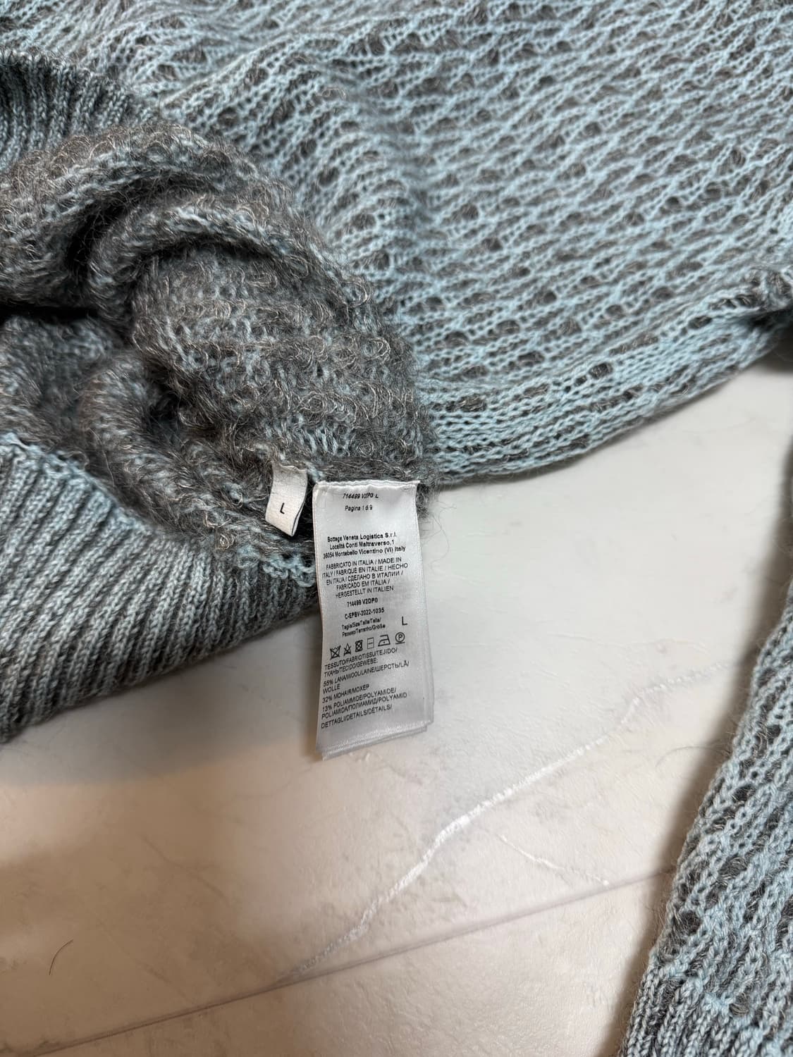 Bottega Veneta 울모헤어 민트니트 L 상품이미지7