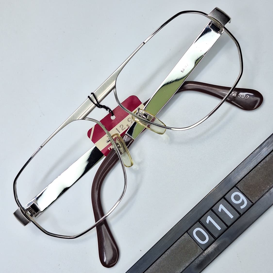 80s 일본제 빈티지 데드스톡/TAIYO NO.500 선플래티늄 안경테 상품이미지1