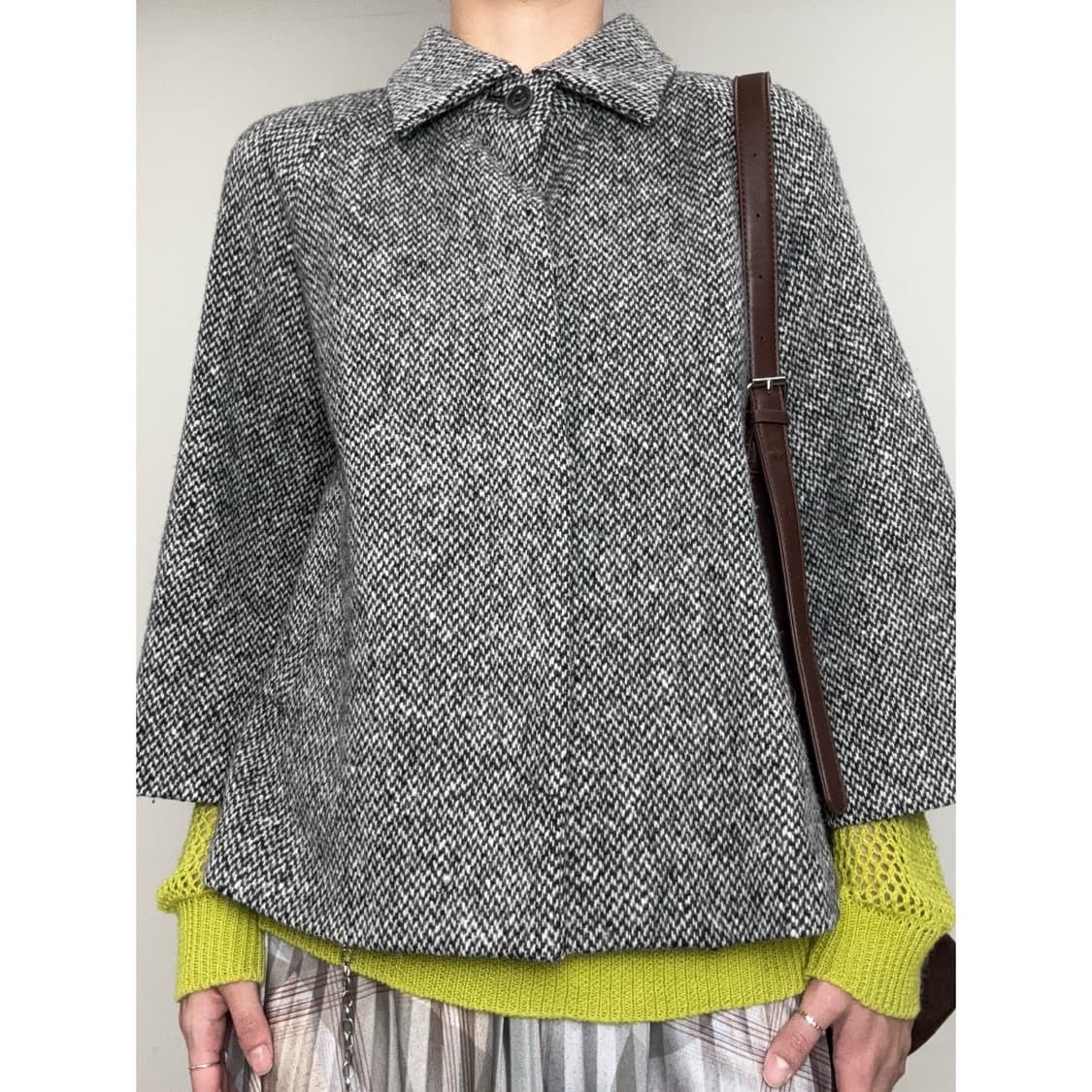 빈티지 그레이 울 자켓 하프코트 상품이미지1