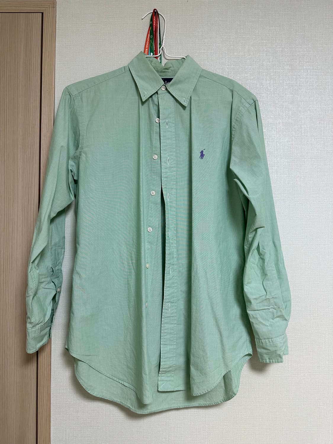 polo 빈티지 폴로 긴팔 셔츠 클래식핏 그린 민트 상품이미지3