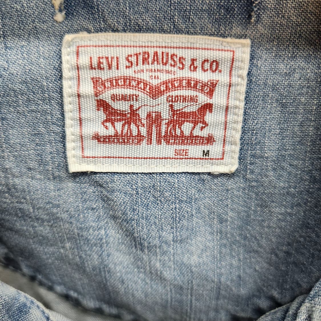 리바이스 웨스턴 워싱 데님 셔츠 M(M) 상품이미지5