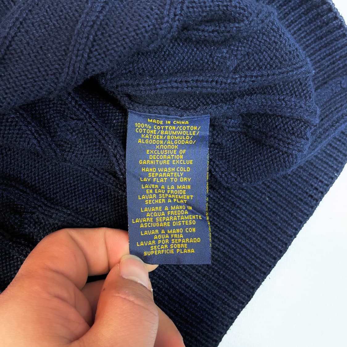 폴로 랄프로렌 네이비 케이블 니트 (L) 상품이미지5