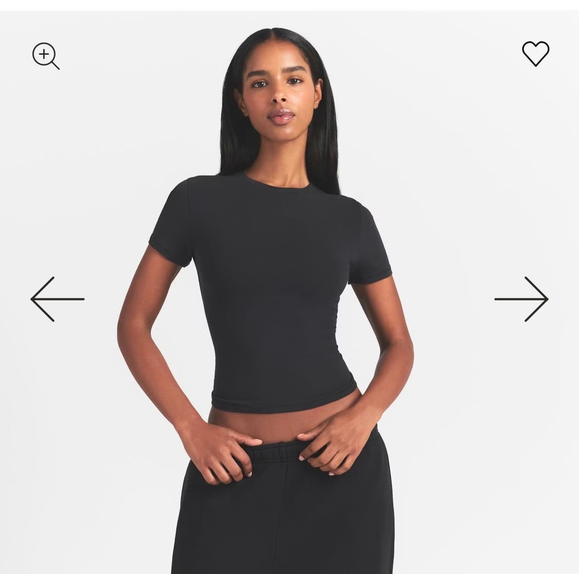 스킴스 반팔+긴팔 블랙 S 세트 상품이미지2