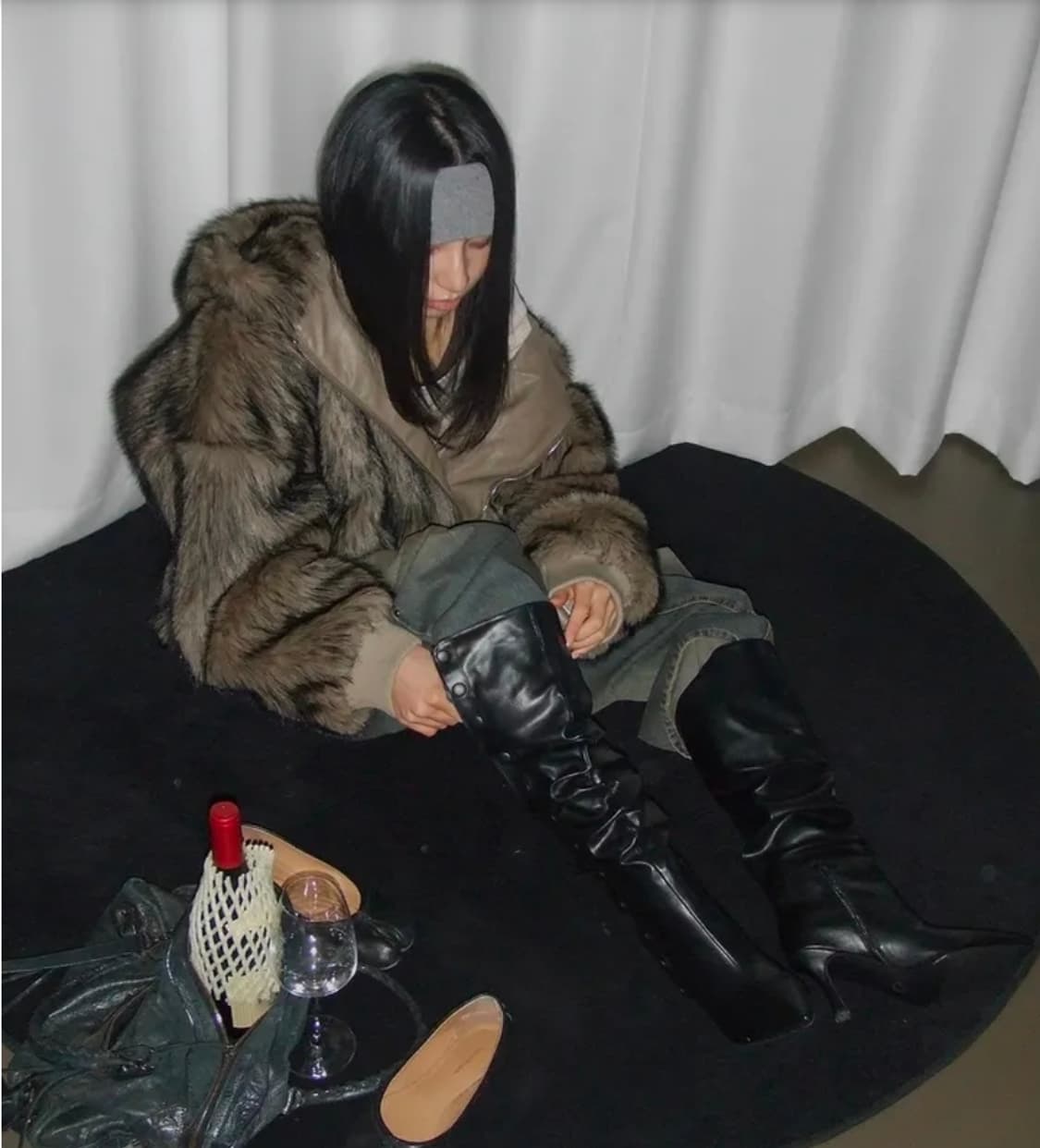 티릿 스냅버튼 스틸레토 레더부츠힐 상품이미지3