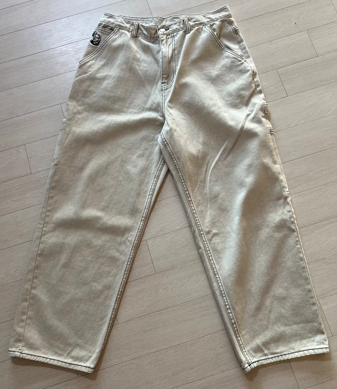 위캔더스 DRAGGY WORK PANTS 아이보리 L 상품이미지1