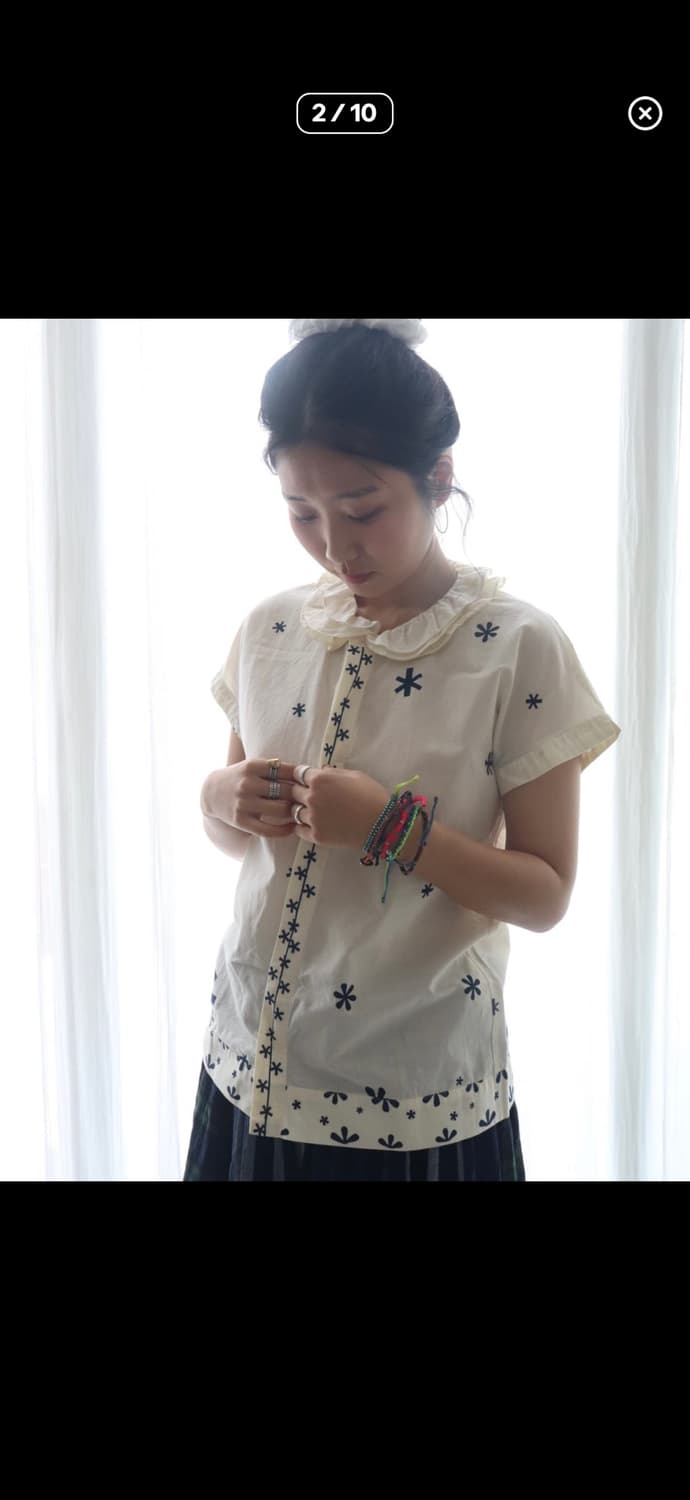 Beams boy Tori-To Frill Collar Blouse 상품이미지2