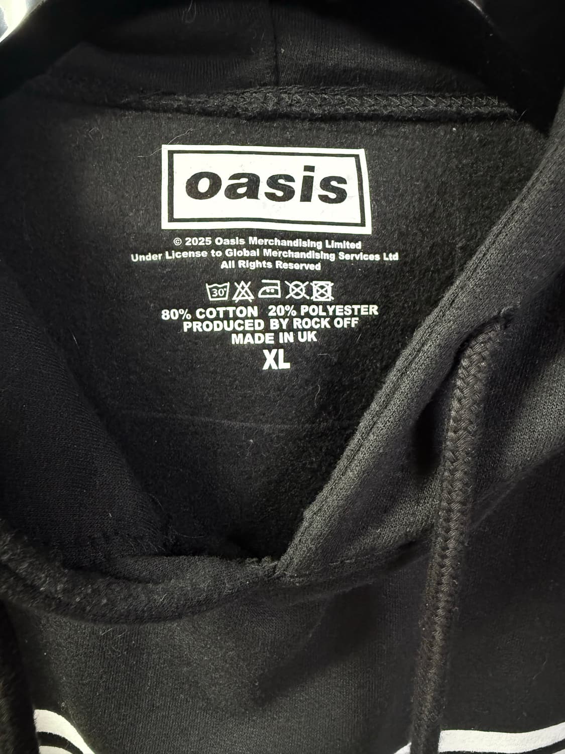오아시스 공식 머천다이즈 로고 기모 후드 XL 상품이미지3