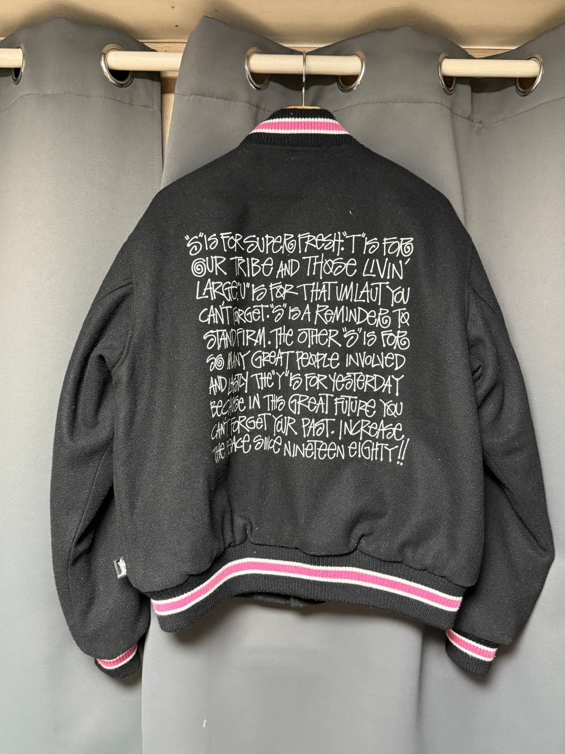 스투시 s 토크 멜튼 s talk meltone varsity 바시티 M 상품이미지1