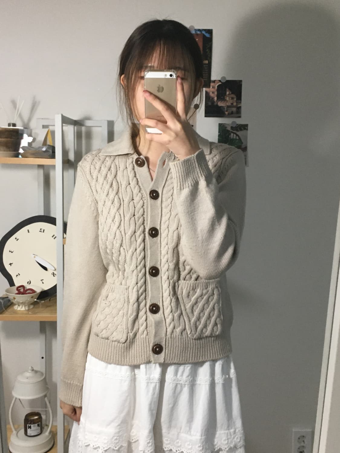 밀크티 꽈배기 포켓 가디건 상품이미지3