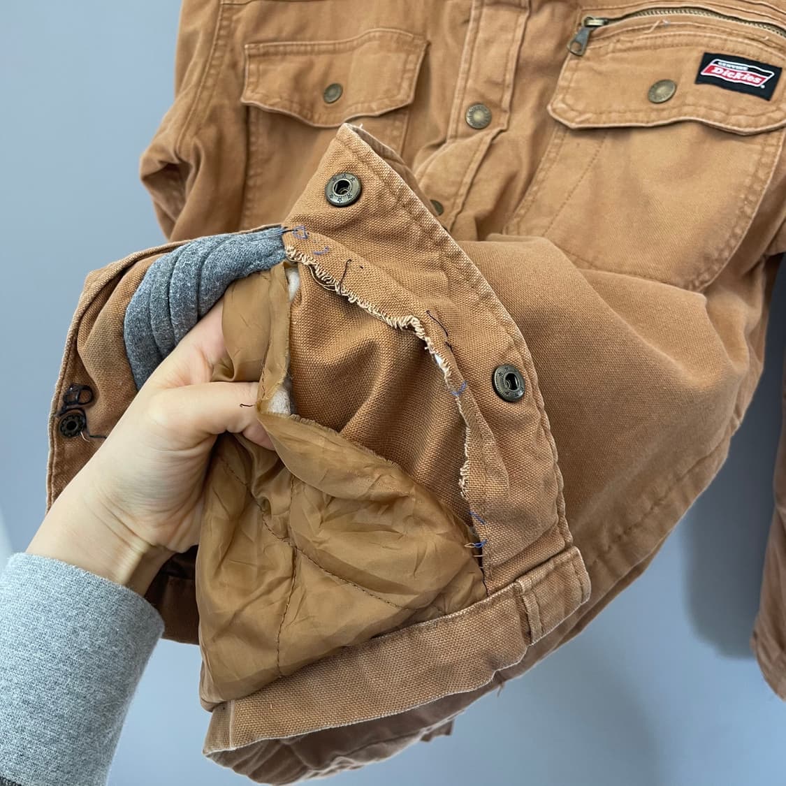 디키즈 브라운 후드 워크 자켓 점퍼 S 상품이미지7