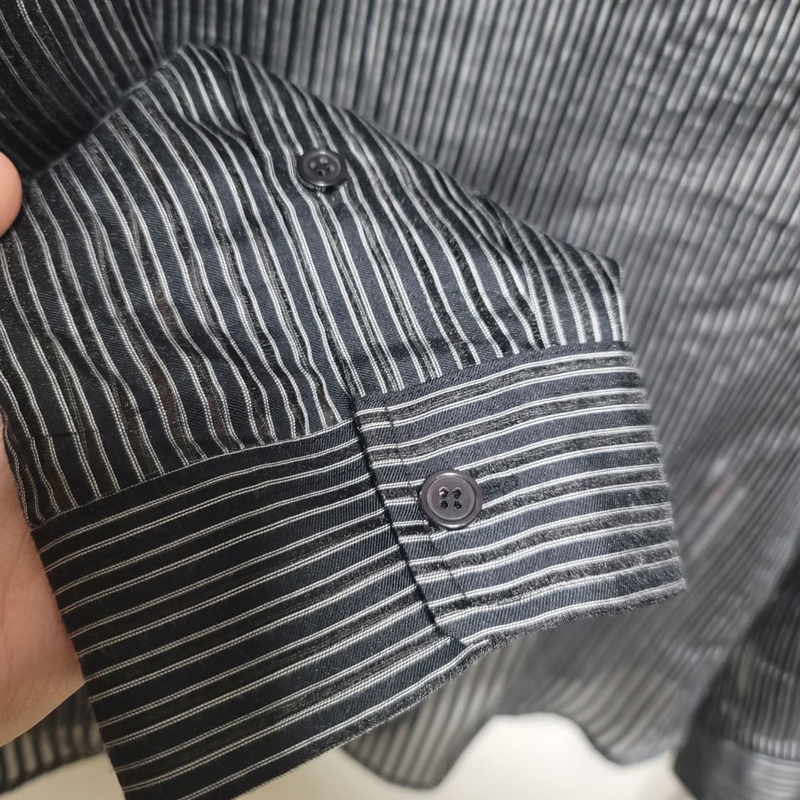 25S/S 솔리드옴므 시스루 시어 스트라이프 셔츠 52 상품이미지7