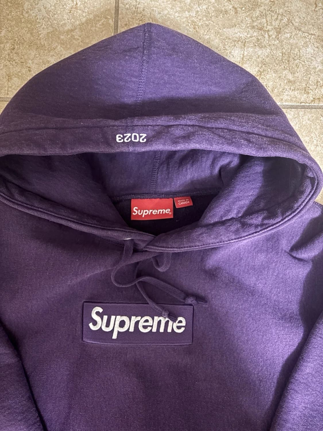 슈프림 박스로고 후드 스웨트셔츠 다크 퍼플 상품이미지2