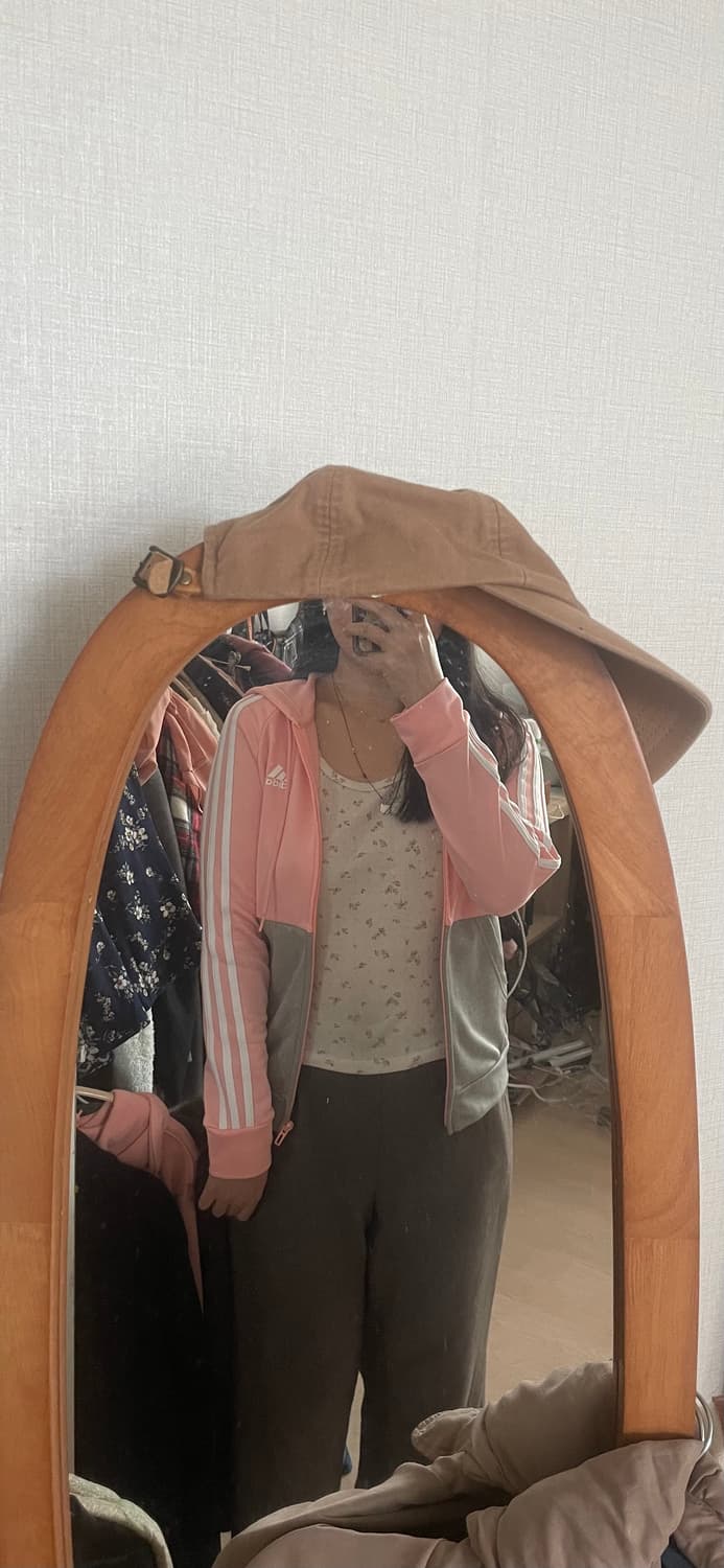 빈티지 아디다스 핑크 삼선 후드집업 💗🩶 상품이미지4