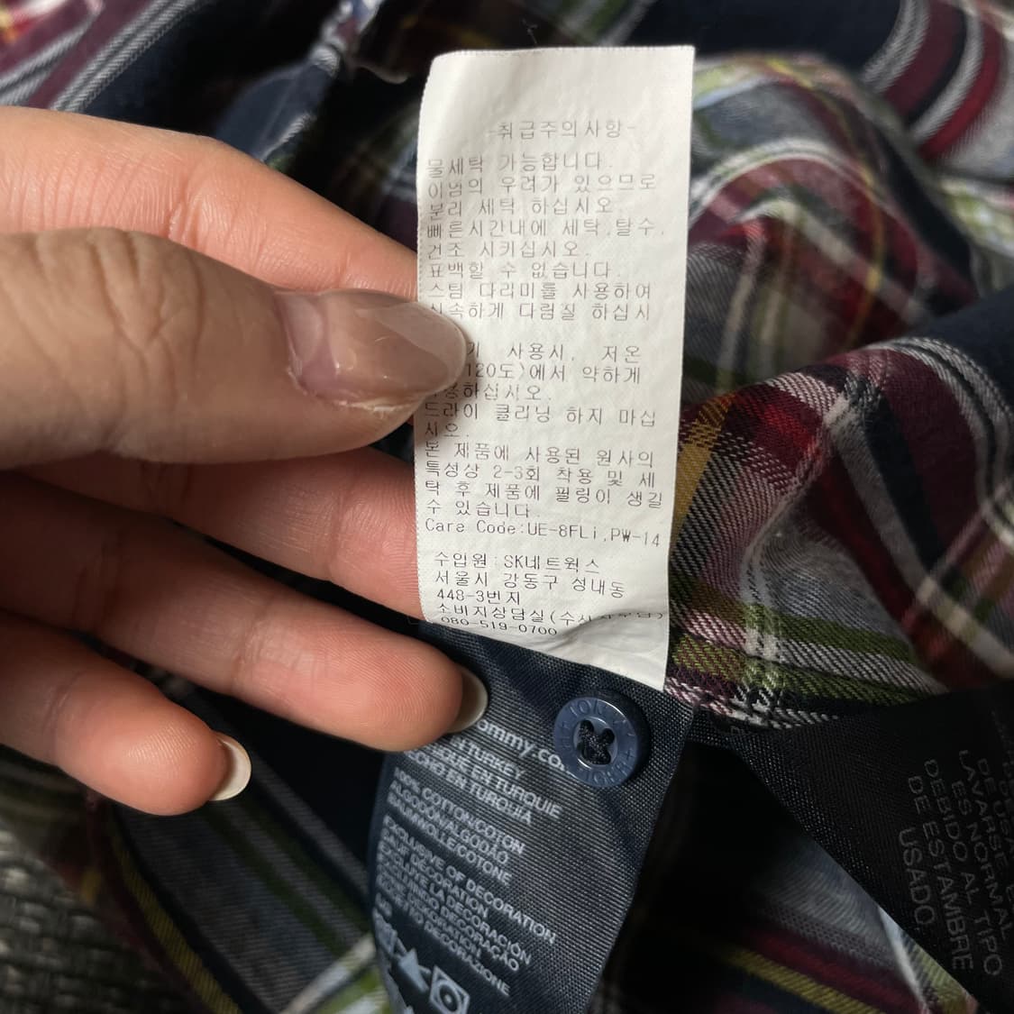 타미힐피거 키즈 네이비 레드 멀티배색 체크 긴팔 셔츠 10 상품이미지8