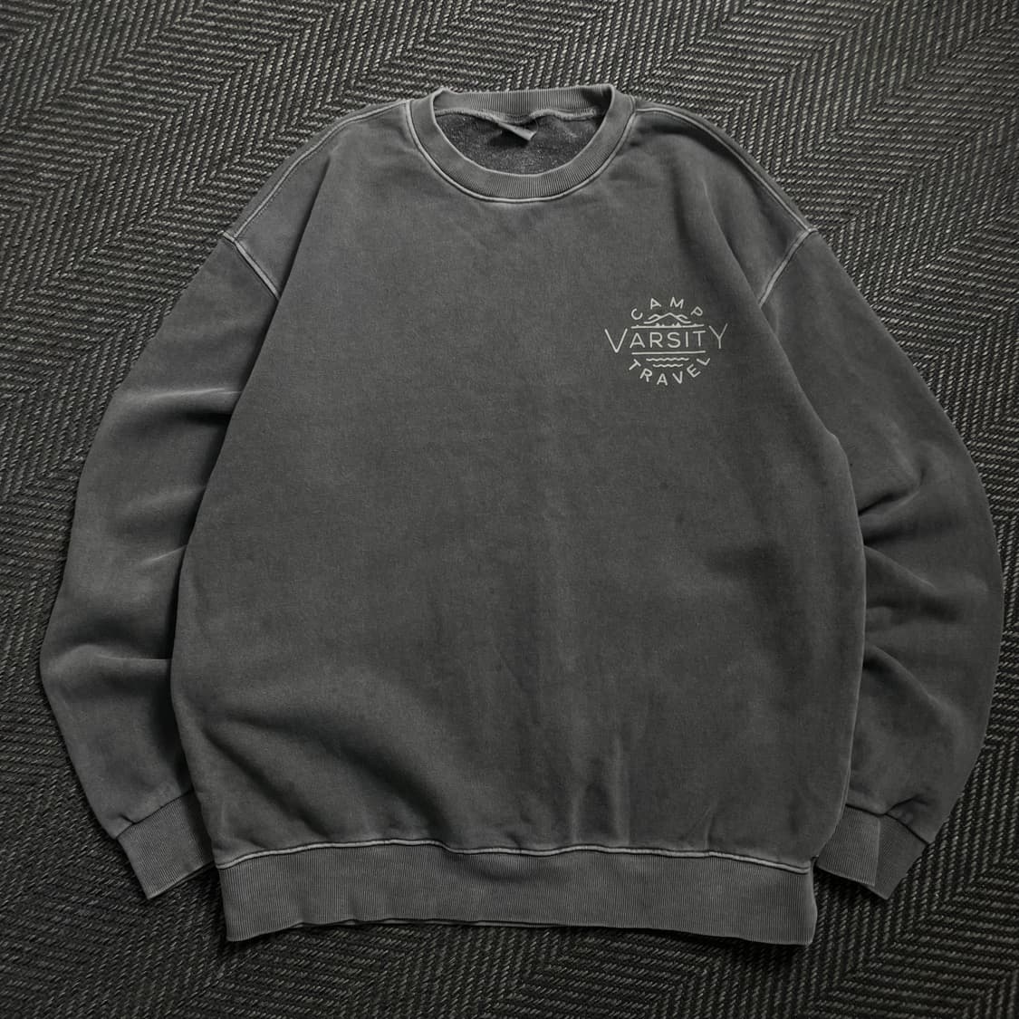 트레블 바시티 빅로고 피그먼트 박시핏 맨투맨y 4595 상품이미지3