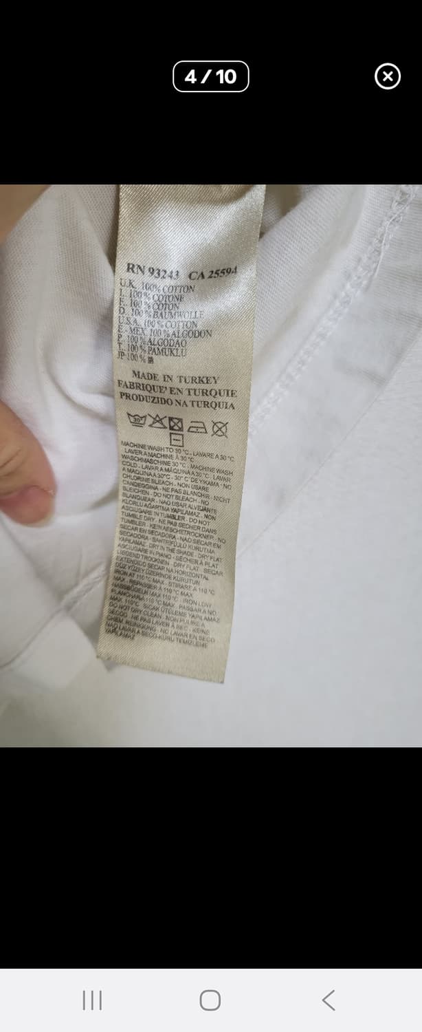 디젤 화이트 시그니처 프린터 티셔츠 면100%44-66 상품이미지2