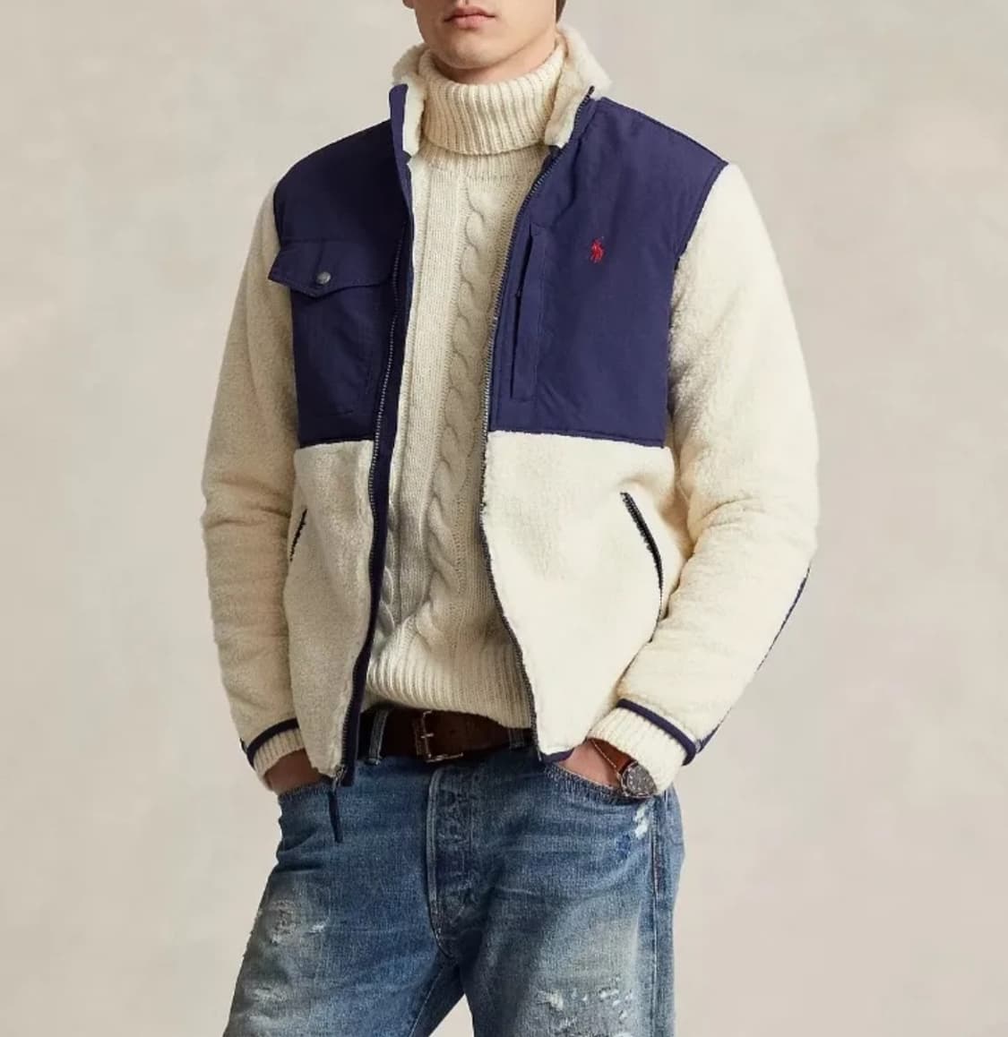 폴로 랄프로렌 쉐르파 플리스 자켓 QR신형 후리스 집업 상품이미지7