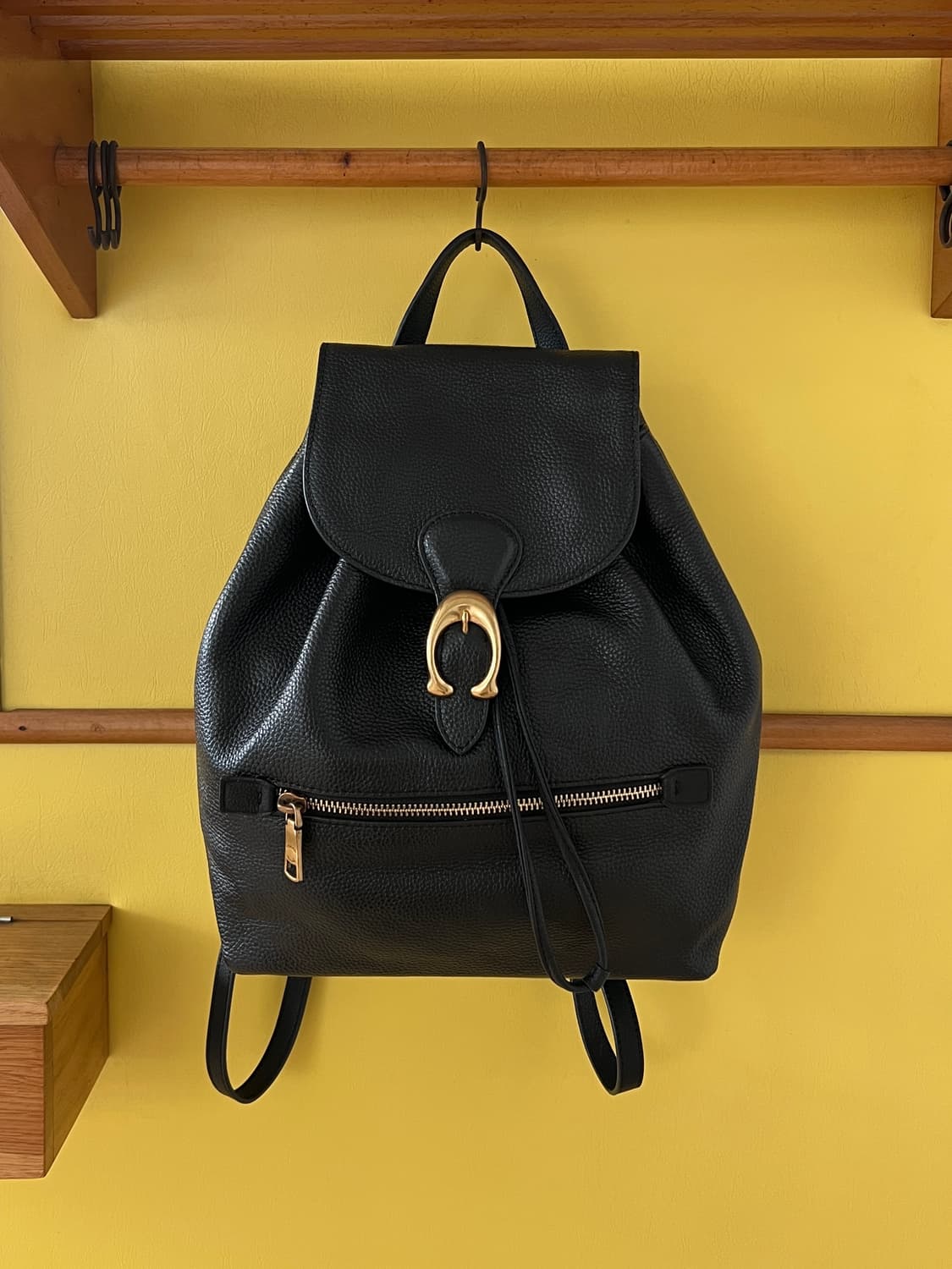 코치 블랙 그레인 레더 백팩 상품이미지1