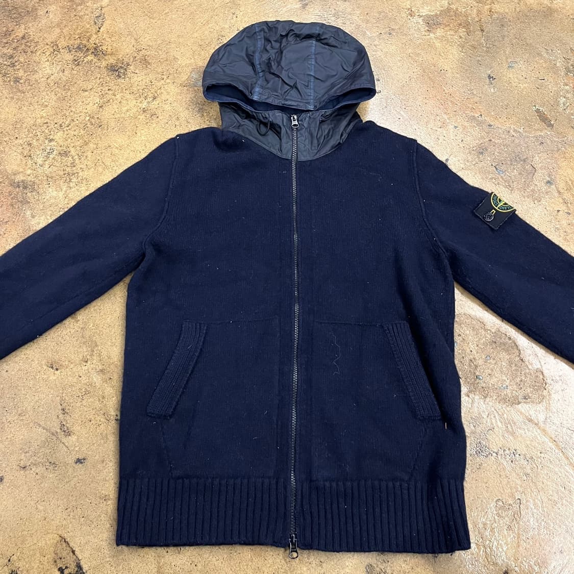 [정품/XL] 스톤아일랜드 와펜 후드 니트 집업 가디건 b18 상품이미지3