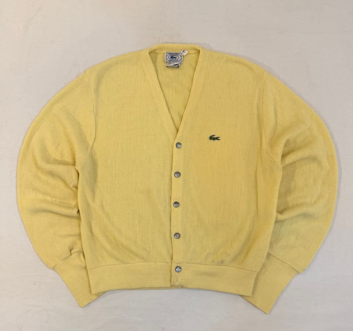 70s IZOD 라코스테 아카이브 레몬 옐로우 아크릴 가디건 상품이미지1