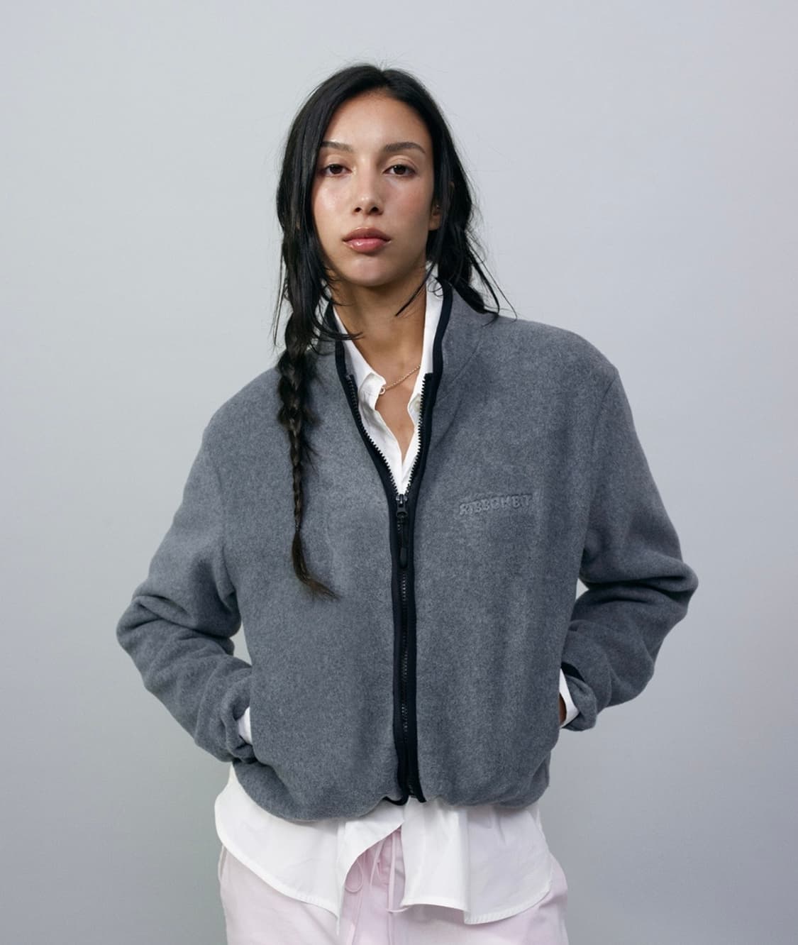 리본빛 Pai Fleece Zip-up 차콜 상품이미지2