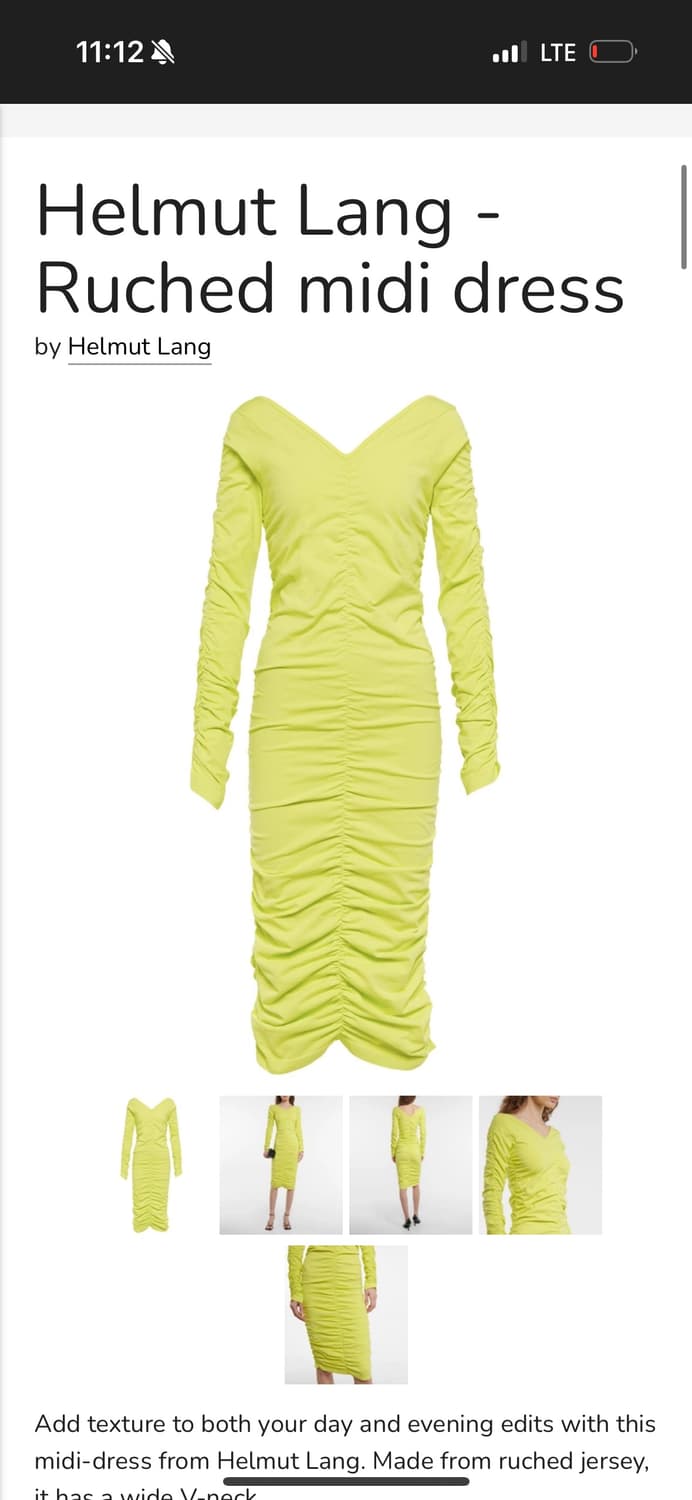Helmut Lang - Ruched midi dress 헬무트랭 상품이미지2