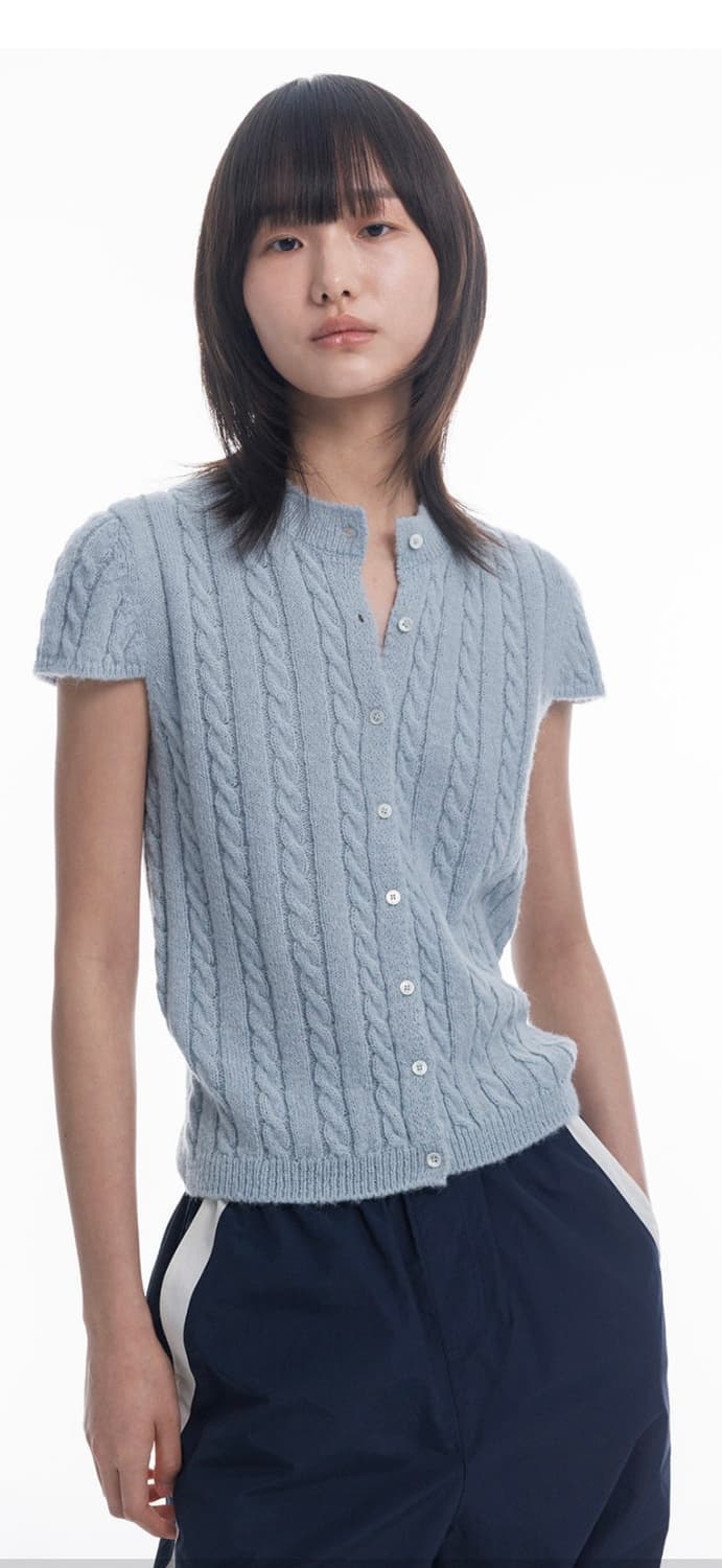 Haag a cap sleeve knit baby blue 상품이미지1
