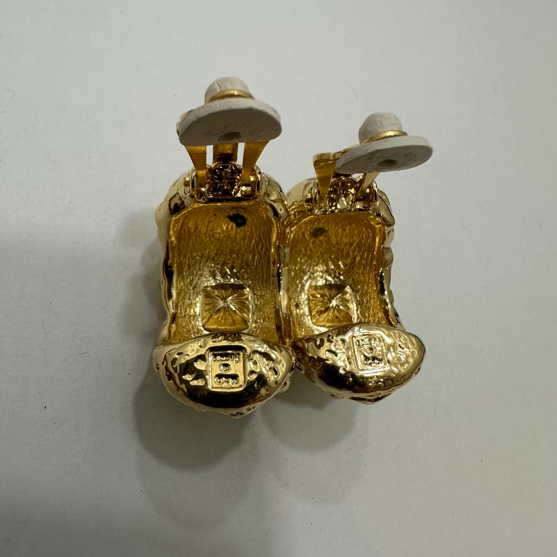 이브생로랑 입생로랑 ysl 프랑스 빈티지 골드 블루 클립온 이어링 상품이미지8